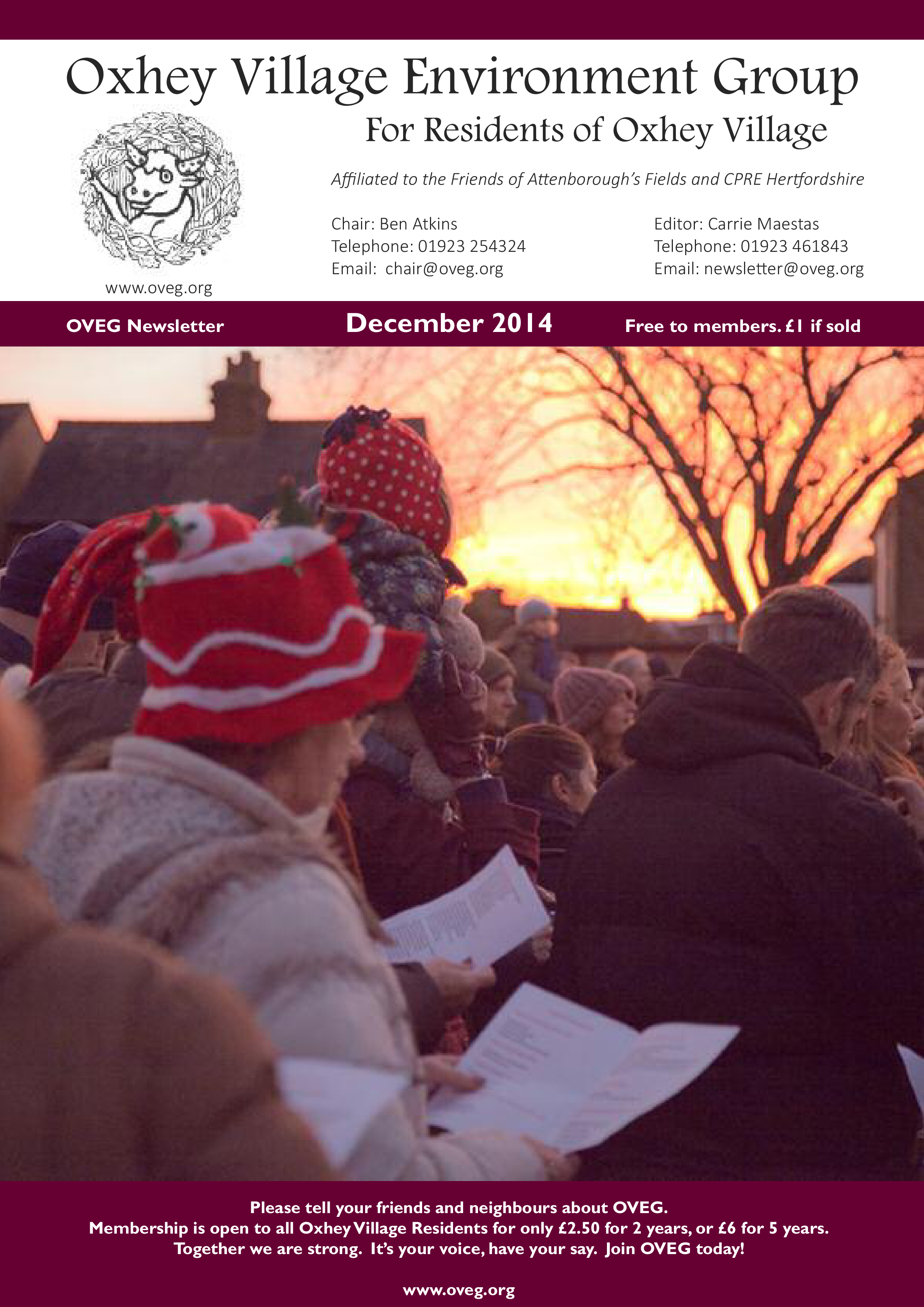 The December 2014 edition of the OVEG newsletter