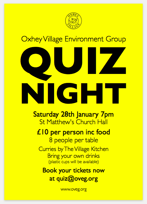 Oxhey Village Quiz 2017