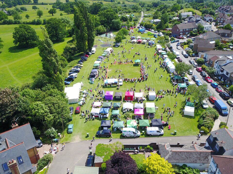 An aerial view of the Oxhey Village Summer Fayre 2017