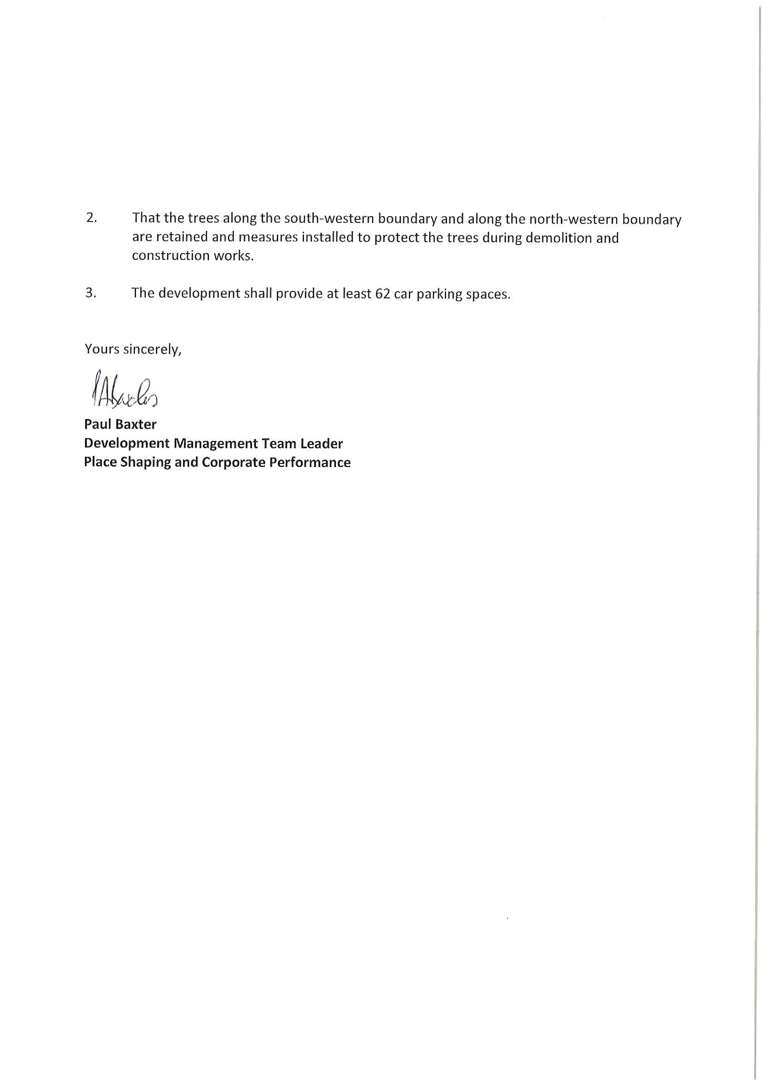 Letter from Watford Borough Council to Hertsmere about issues with Bucks Meadow development