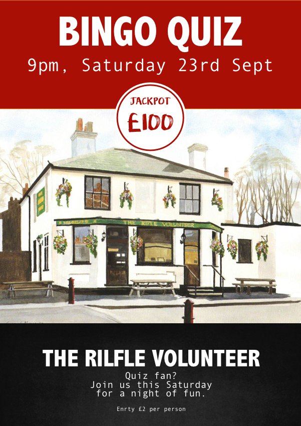 Bingo quiz at The Rifle Volunteer