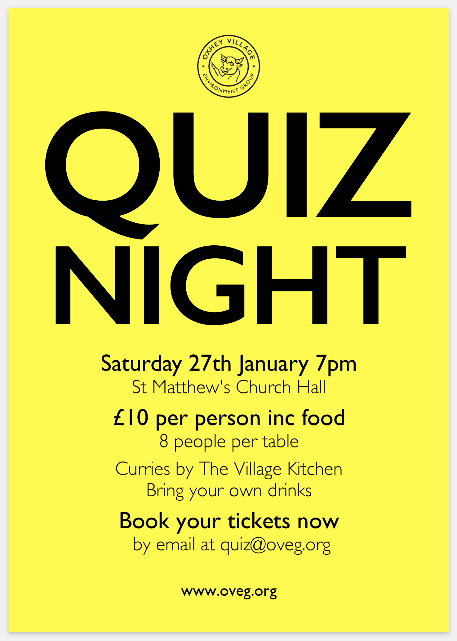 Oxhey Village Quiz 2018