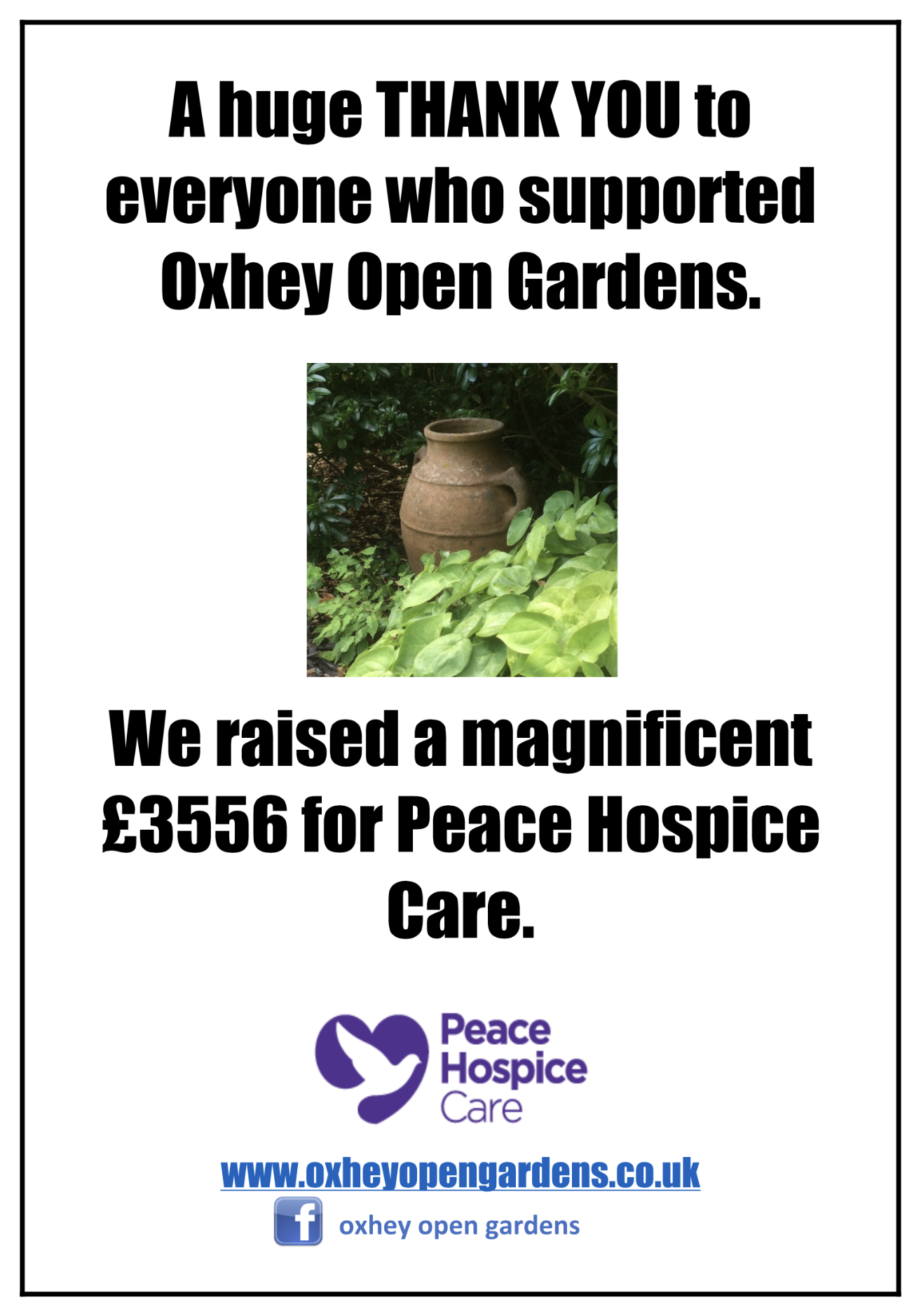 Open Gardens raises £3,556 for Peace Hospice