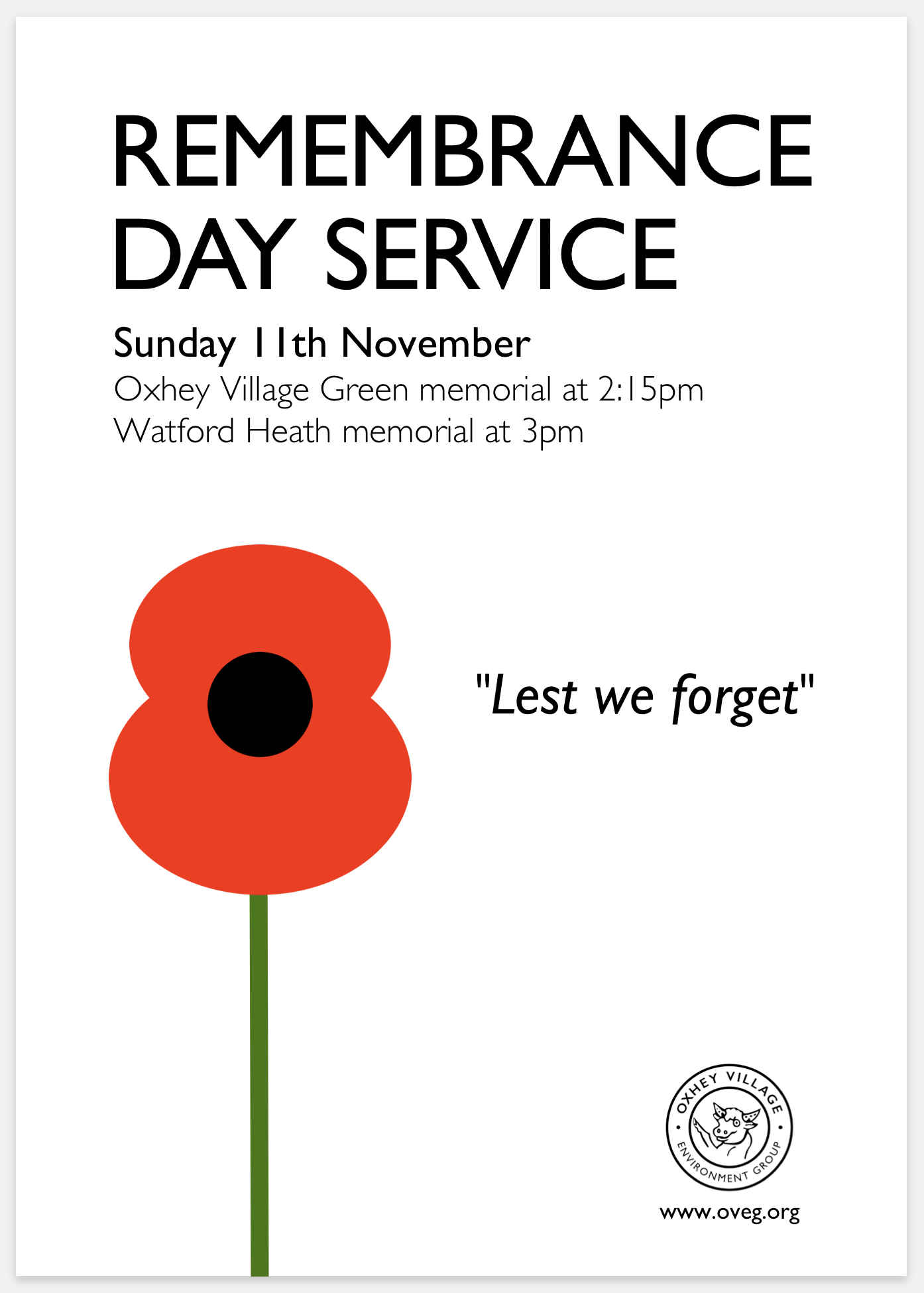 Remembrance Day Service 2018