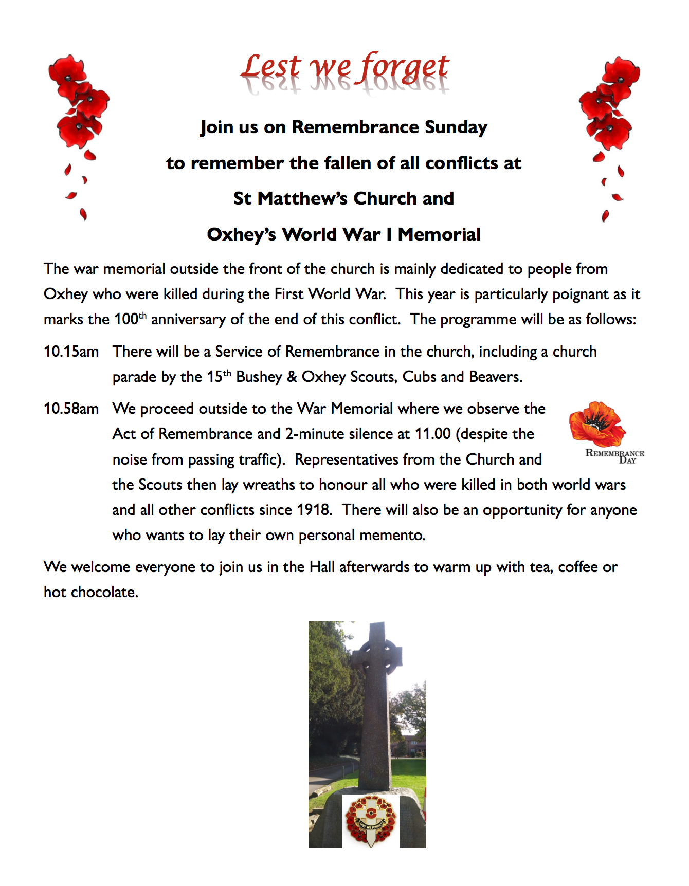 Remembrance Sunday at St Matthew’s Church