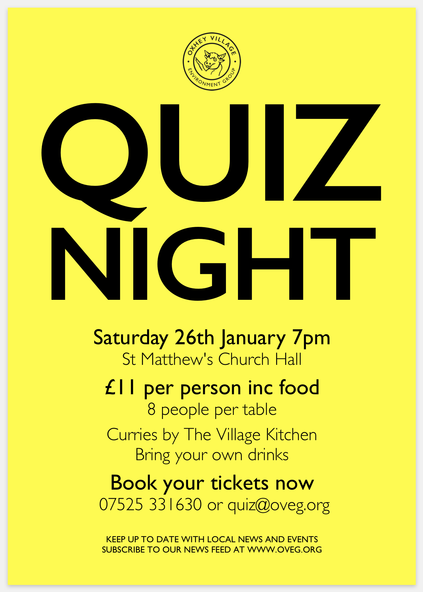 Oxhey Village Quiz 2019