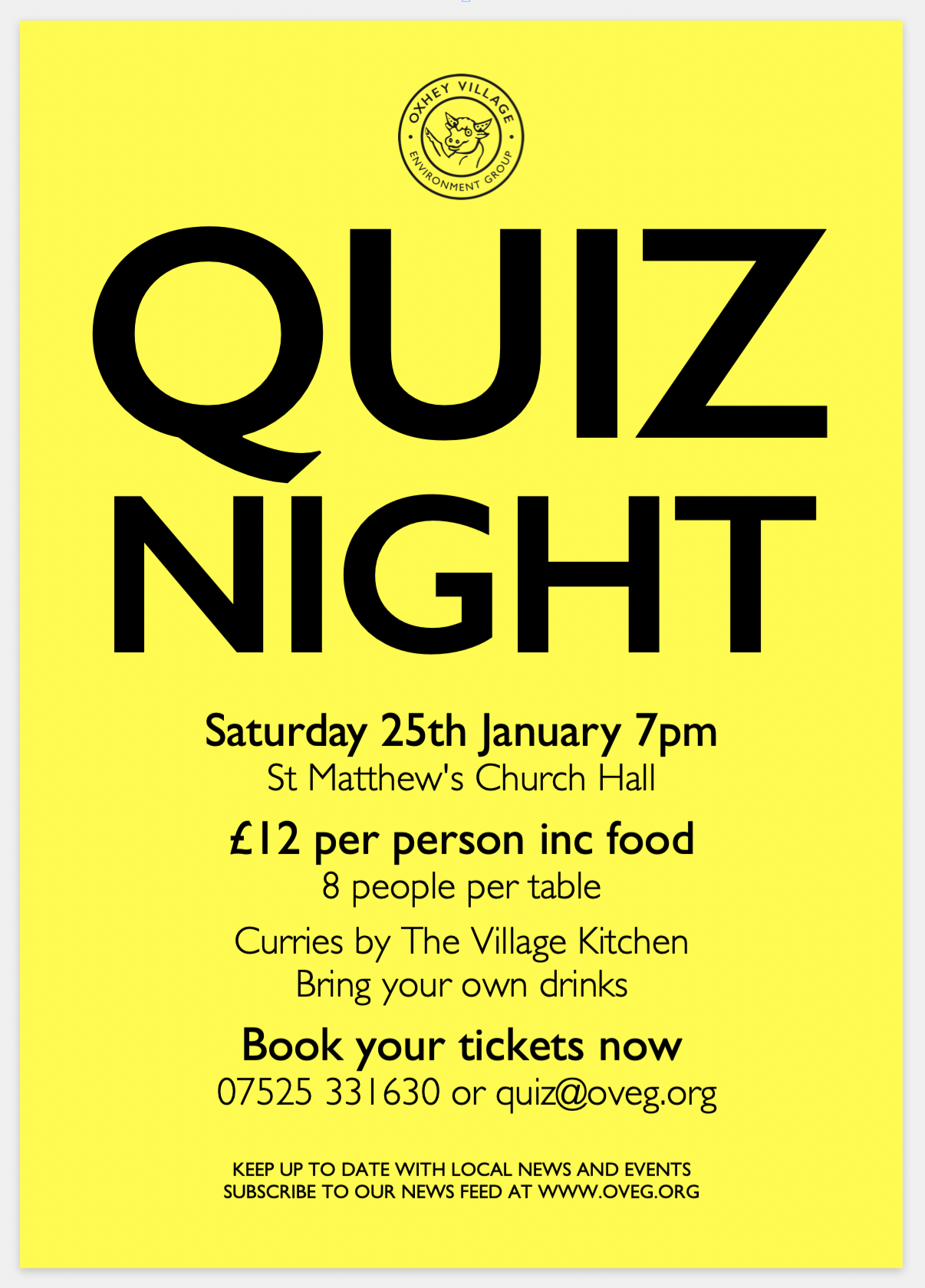 Oxhey Village Quiz 2020