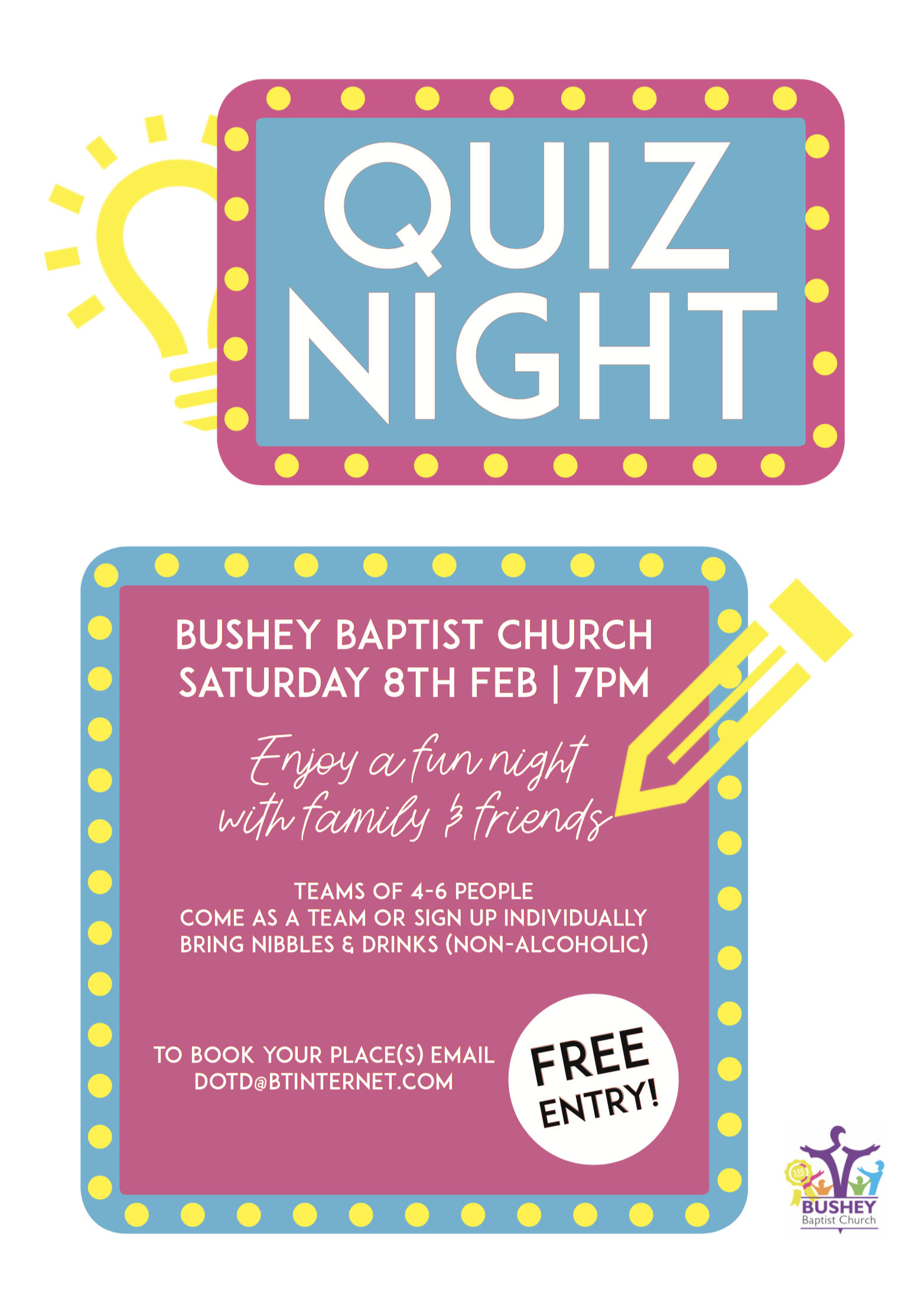Quiz night at Bushey Baptist Church