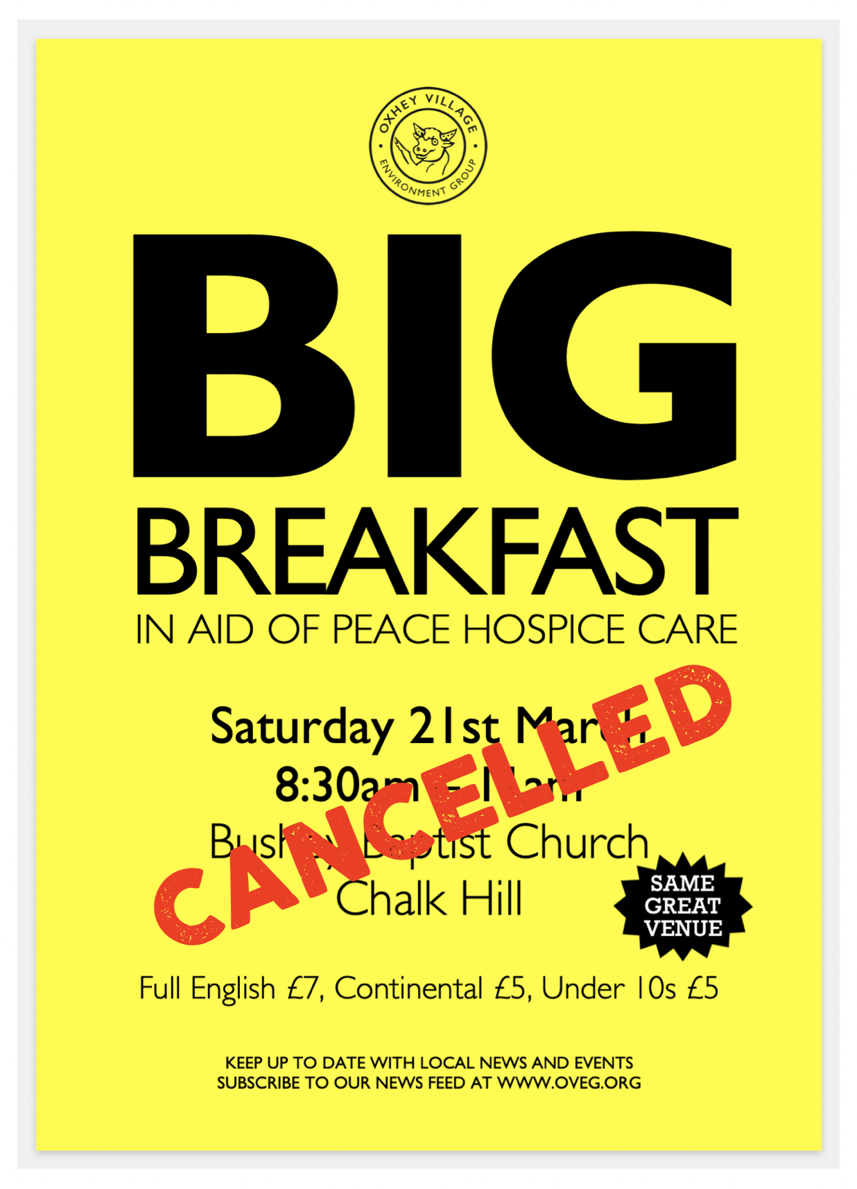 This year’s Big Breakfast has been cancelled