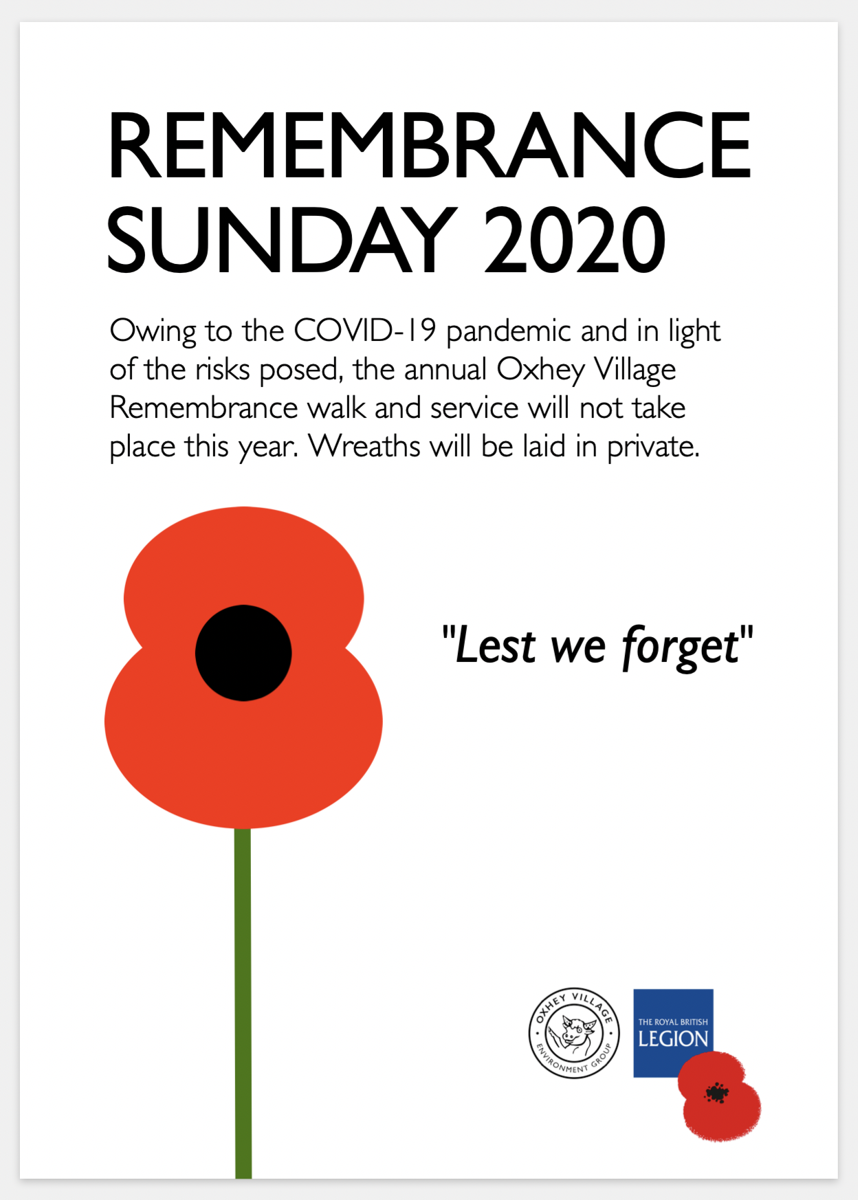 Remembrance Day Service 2020
