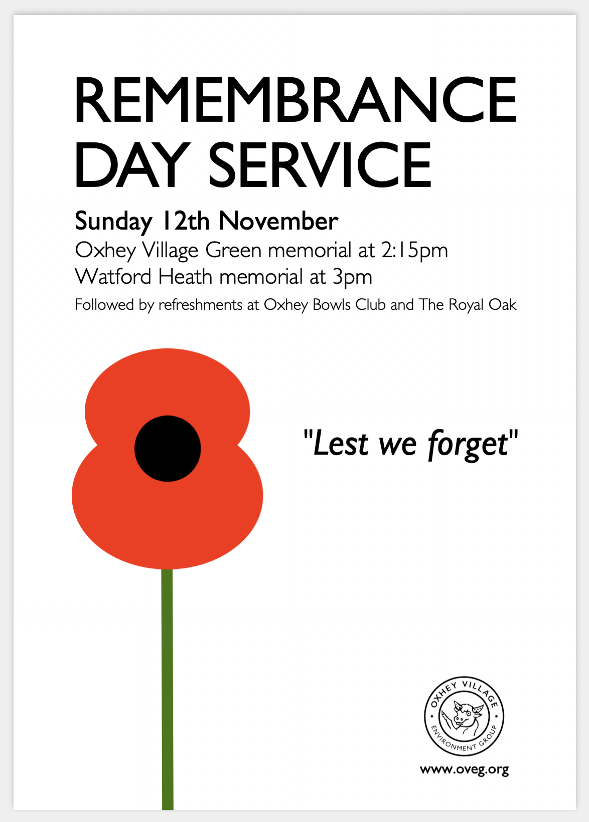 Remembrance Day Service 2023