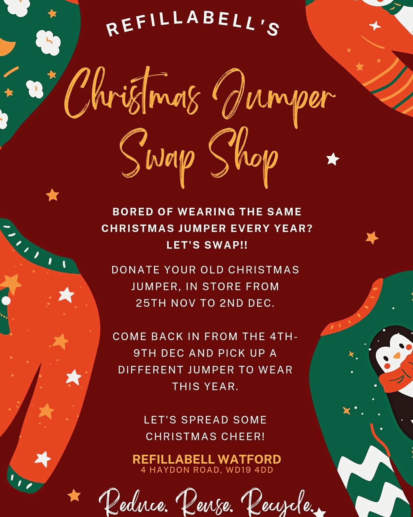 Christmas jumper swap at Refillabell