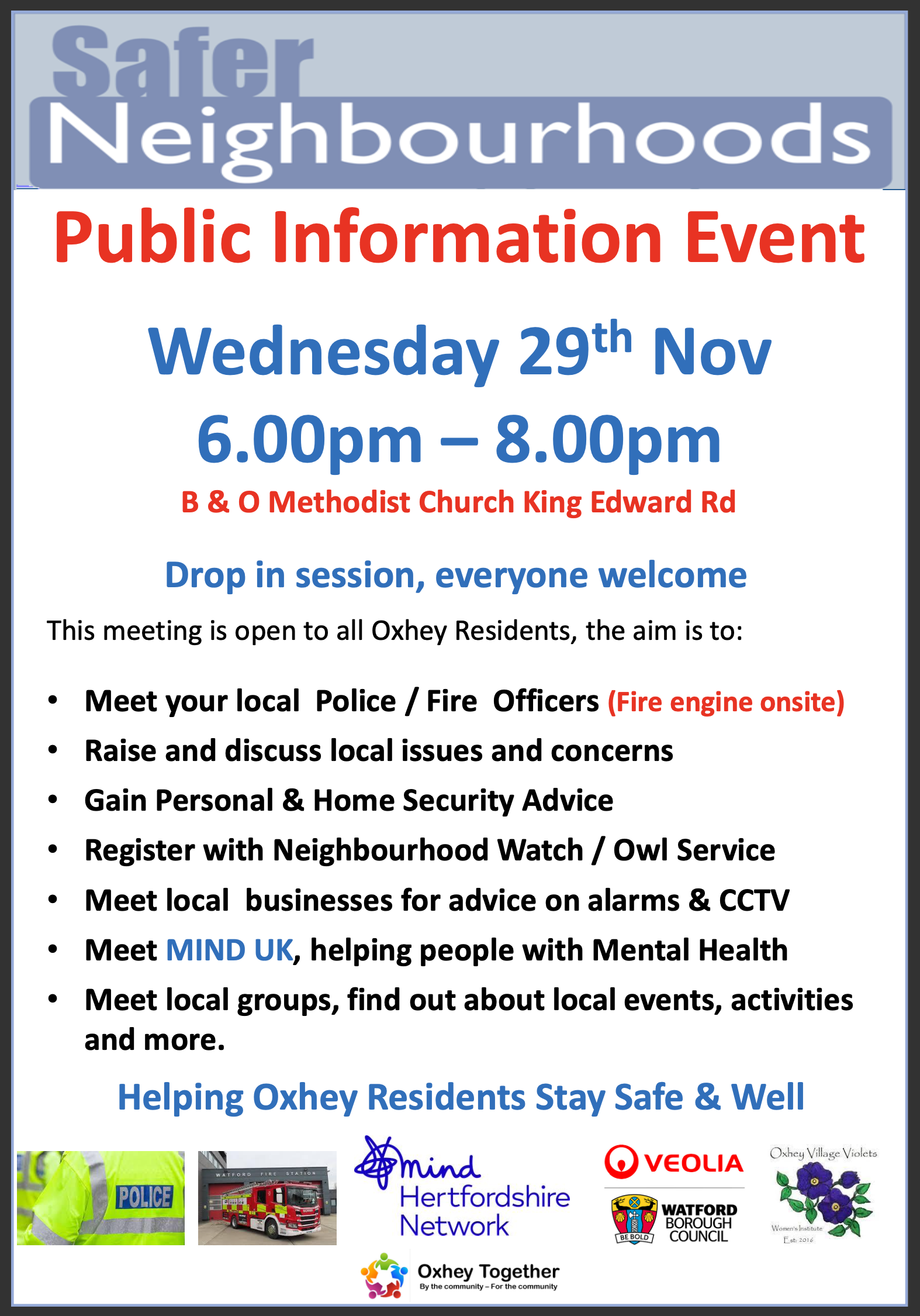 Safer Neighbourhoods event for residents