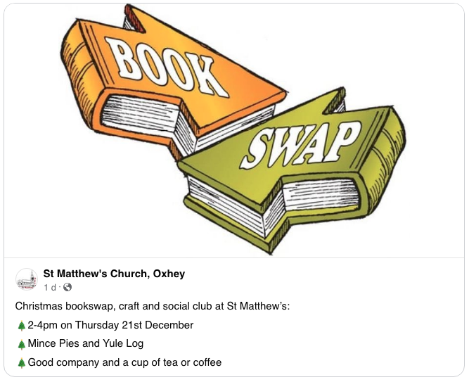 Christmas book swap at St Matthews