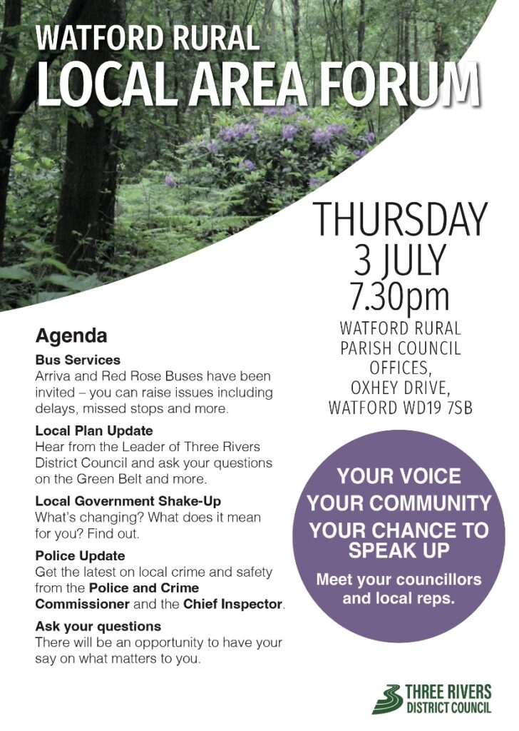Meeting of the Watford Rural Local Area Forum on 3 July 2025