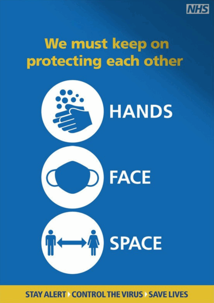 Covid 19 hands face space poster