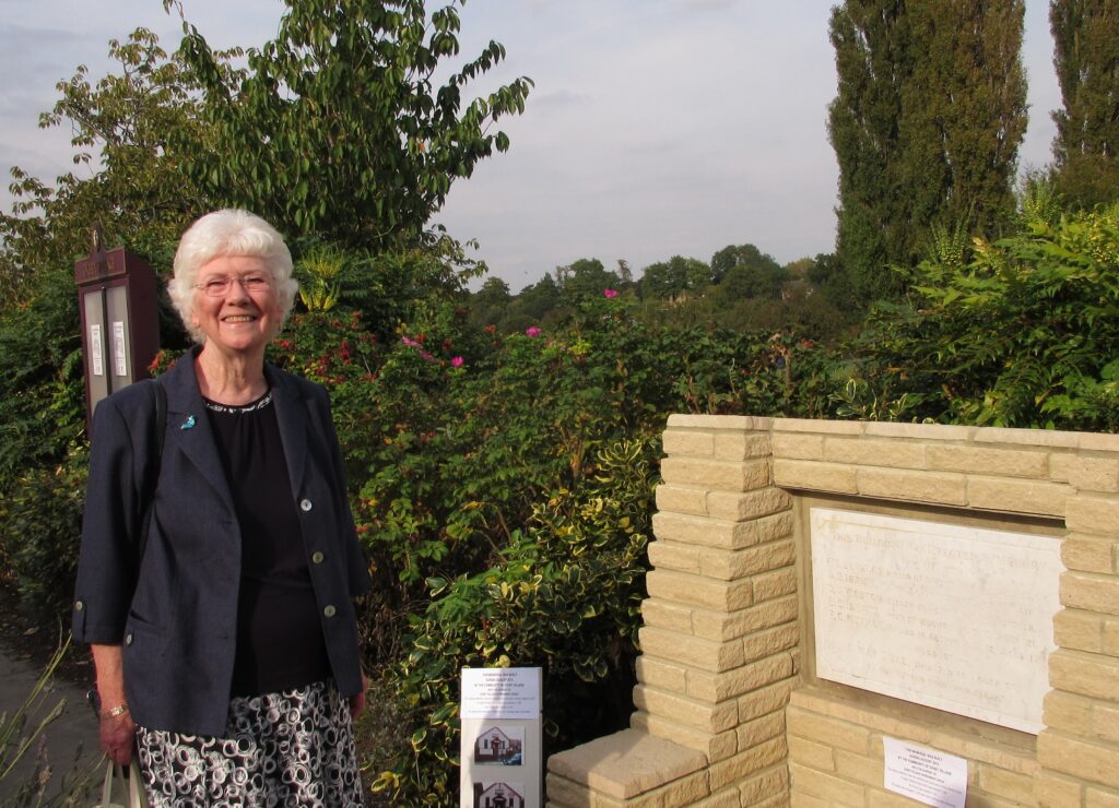Jill Ibbott at the Oxhey Village war memorial rededication ceremony