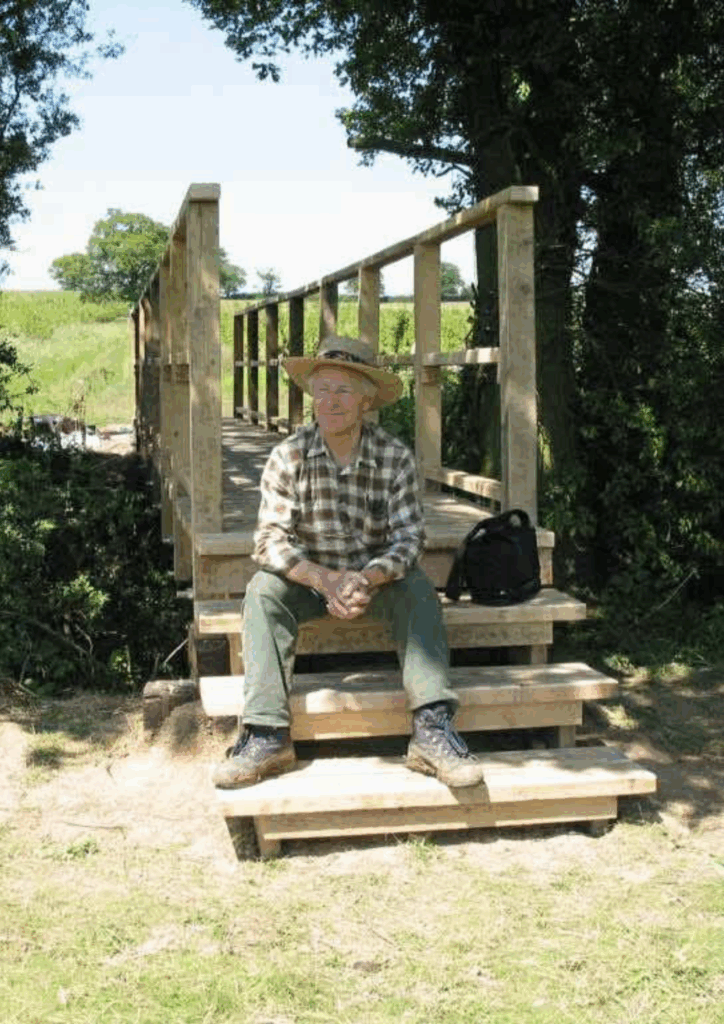 Ian Mackay with the Hartsbourne Jubilee Bridge on Merry Hill Oxhey Village
