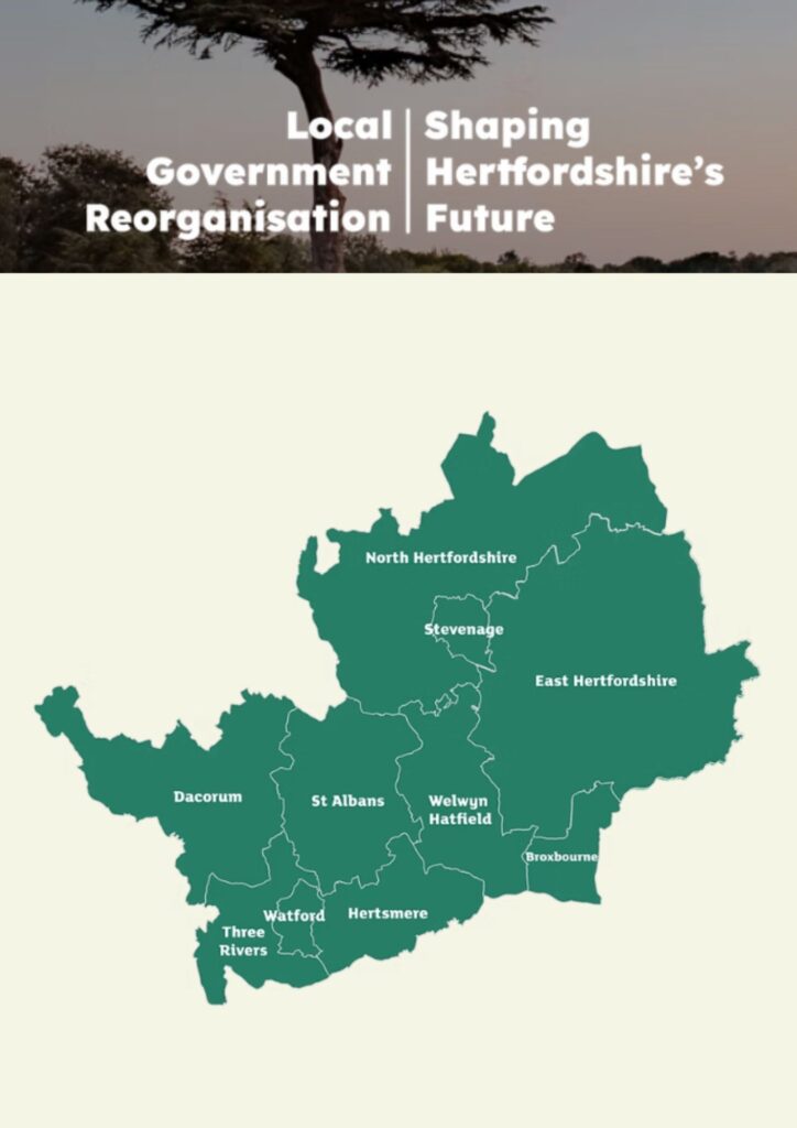 Proposals for Hertfordshire Council local government reorganisation