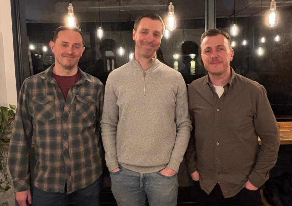 Rob Kirby, Ben Atkins, Paul Hudson at the Oxhey Village Environment AGM and Social event on 11 March 2026, at Villiers Coffee House near Watford