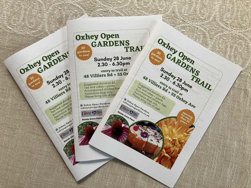 Trail maps for Oxhey Open Gardens on Sunday 28 June 2026 in Watford