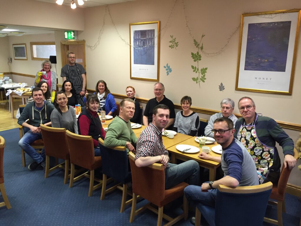 The OVEG committee eating breakfast at OVEG's Big Breakfast, on Saturday 9 April 2016