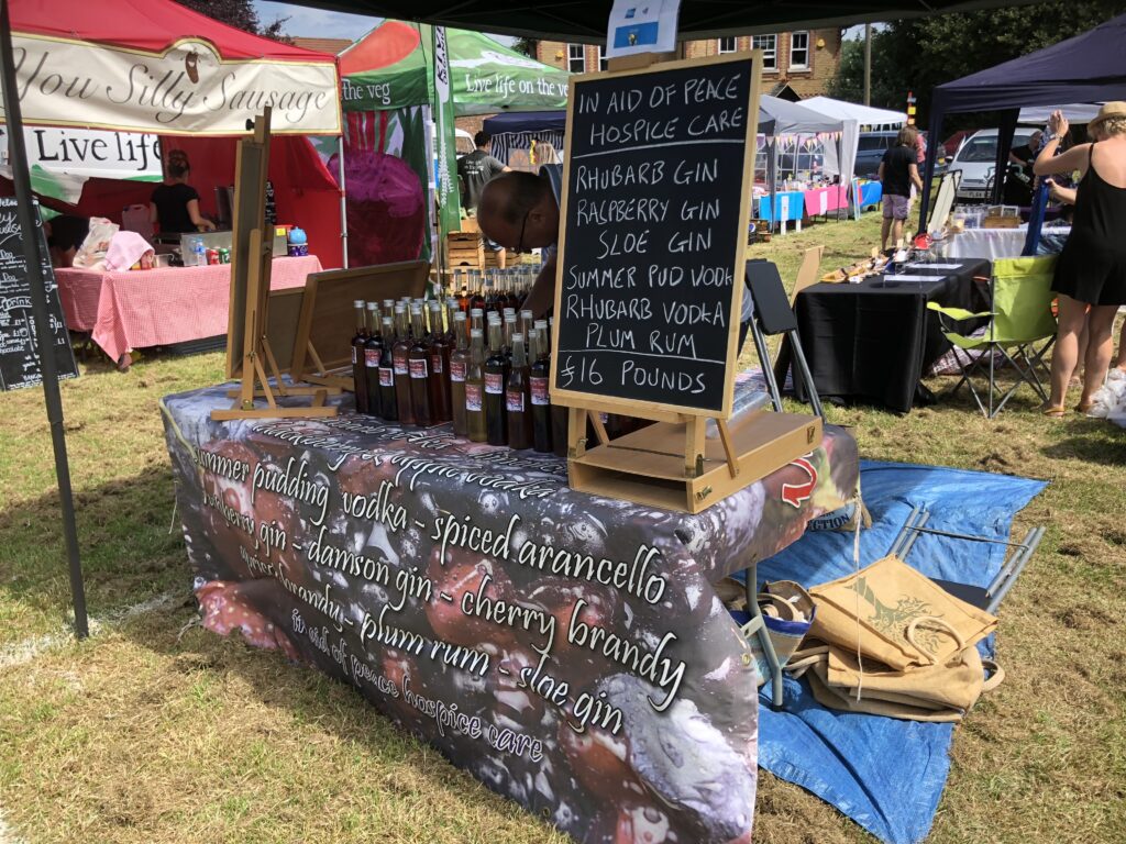 A gin stall at OVEG's Oxhey Village Summer Fayre on 9 June 2018