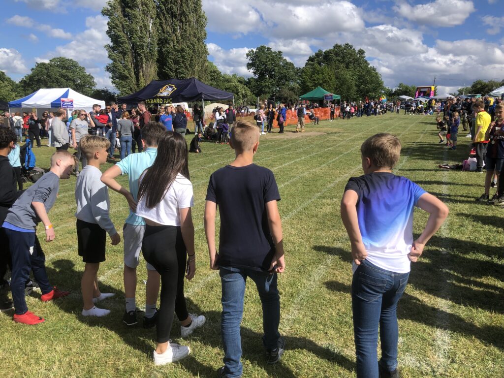Children racing at OVEG's Oxhey Village Summer Fayre on Saturday 8 June 2019