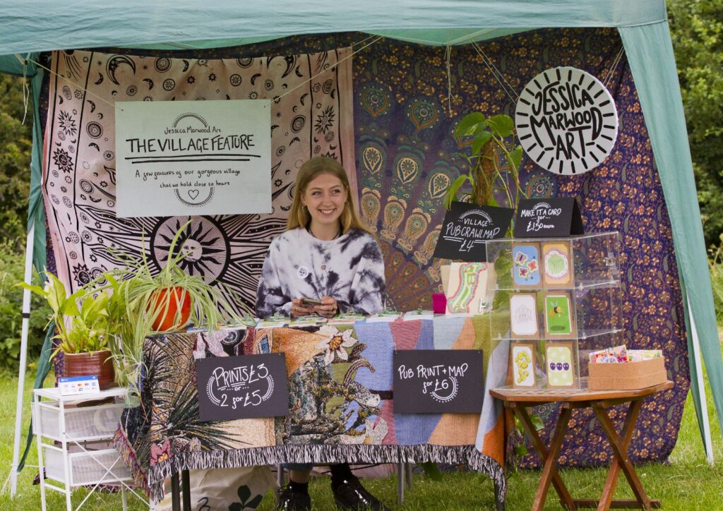 Jessica Marwood art stall at OVEG's Oxhey Village Summer Fayre on Saturday 18 June 2022