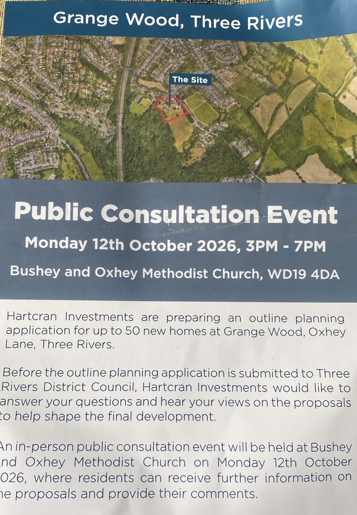 Public consultation on Grange Wood development